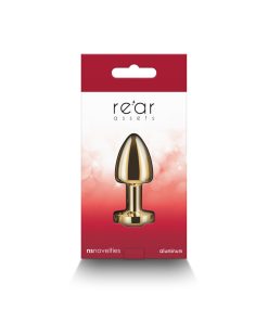Rear Assets Petite Metal Anal Plug Gold/Red