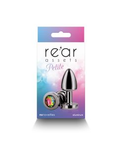 Rear Assets Petite Metal Anal Plug Gunmetal/Rainbow