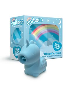 Unihorn Mount'N Peak Pointed Flicking Tongue Vibrator Blue