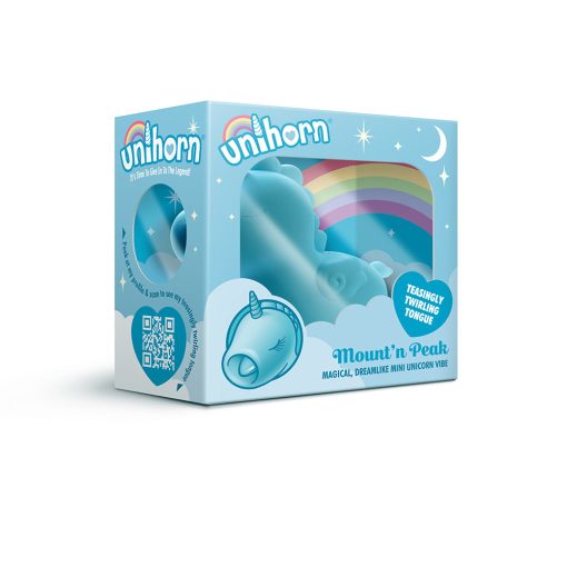 Unihorn Mount'N Peak Pointed Flicking Tongue Vibrator Blue - Image 4