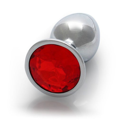 Ouch! Round Gem Butt Plug Small Silver/Ruby Red - Image 6