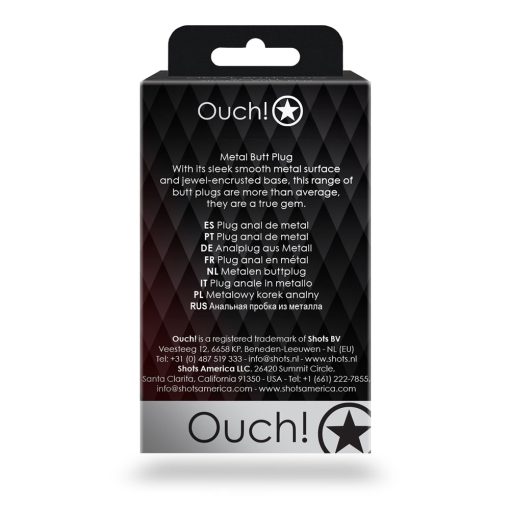 Ouch! Round Gem Butt Plug Small Silver/Ruby Red - Image 9