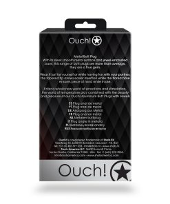 Ouch! Round Gem Butt Plug Large Silver/Diamond