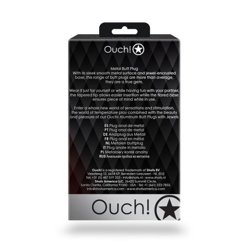 Ouch! Round Gem Butt Plug Large Silver/Diamond - Image 9
