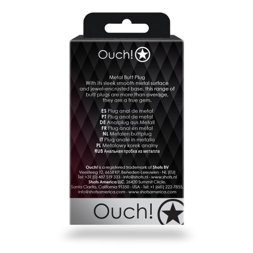 Ouch! Heart Gem Butt Plug Small Silver/Rubellite Pink - Image 9