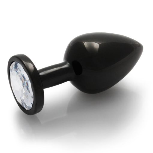 Ouch! Round Gem Butt Plug Medium Gunmetal/Diamond - Image 3