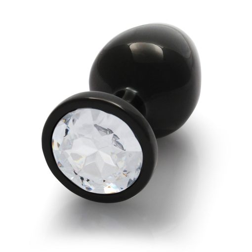 Ouch! Round Gem Butt Plug Medium Gunmetal/Diamond - Image 6