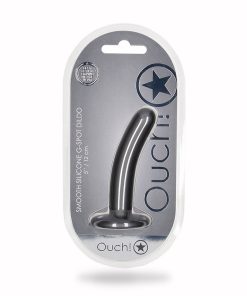 Ouch! Smooth Silicone 5 In. G-Spot Dildo Gunmetal