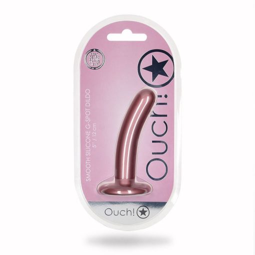Ouch! Smooth Silicone 5 In. G-Spot Dildo Rose Gold