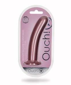 Shots Ouch! Smooth Silicone 7 In. G-Spot Dildo Rose Gold