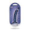 Ouch! Beaded Silicone 5 In. G-Spot Dildo Metallic Blue