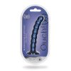Ouch! Beaded Silicone 6.5 In. G-Spot Dildo Metallic Blue