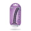 Ouch! Beaded Silicone G-Spot Dildo – 6.5" Suction Cup Toy (Metallic Purple)