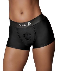 Ouch! Vibrating Strap-On Boxer Black M/L