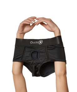 Ouch! Vibrating Strap-On Boxer Black M/L