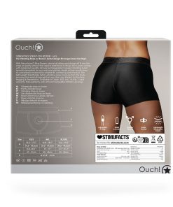 Ouch! Vibrating Strap-On Boxer Black M/L