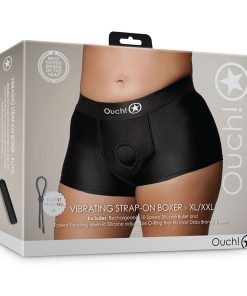 Ouch! Vibrating Strap-On Boxer Black Xl/2Xl