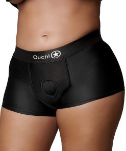 Ouch! Vibrating Strap-On Boxer Black Xl/2Xl