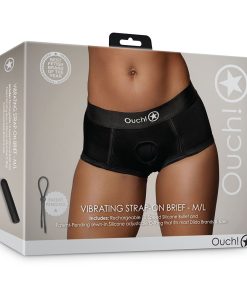 Ouch! Vibrating Strap-On Brief Black M/L