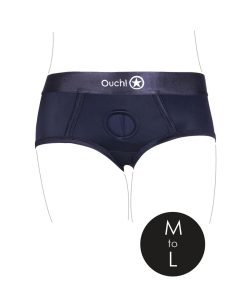 Ouch! Vibrating Strap-On Brief Black M/L