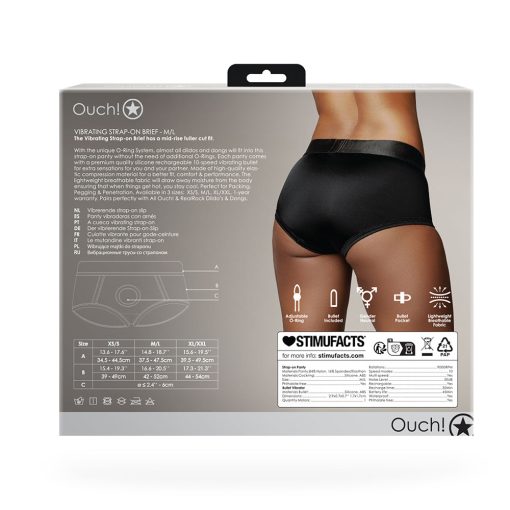 Ouch! Vibrating Strap-On Brief Black M/L - Image 11