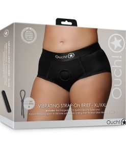 Ouch! Vibrating Strap-On Brief Black Xl/2Xl