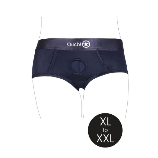 Ouch! Vibrating Strap-On Brief Black Xl/2Xl - Image 5