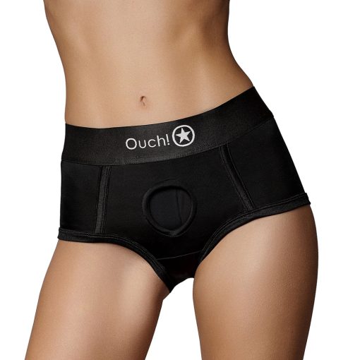 Ouch! Vibrating Strap-On Brief Black Xs/S - Image 2