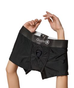 Ouch! Vibrating Strap-On Brief Black Xs/S