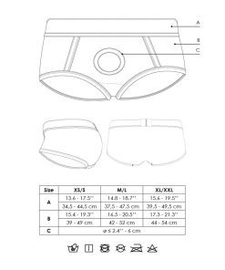 Ouch! Vibrating Strap-On Brief Black Xs/S