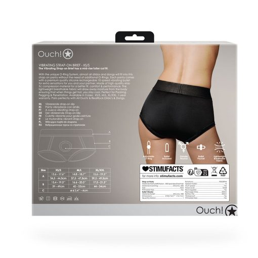 Ouch! Vibrating Strap-On Brief Black Xs/S - Image 11