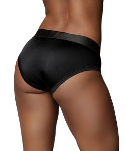 Ouch! Vibrating Strap-On High-Cut Brief Black M/L