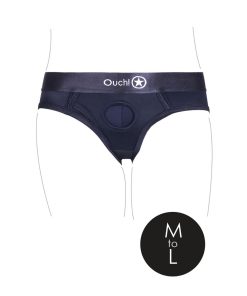 Ouch! Vibrating Strap-On High-Cut Brief Black M/L