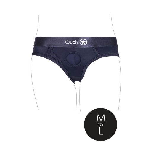 Ouch! Vibrating Strap-On High-Cut Brief Black M/L - Image 5