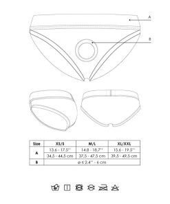 Ouch! Vibrating Strap-On High-Cut Brief Black M/L