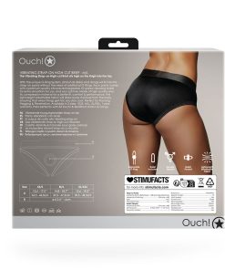Ouch! Vibrating Strap-On High-Cut Brief Black M/L