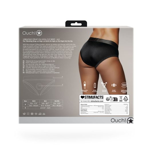 Ouch! Vibrating Strap-On High-Cut Brief Black M/L - Image 11