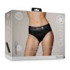 Ouch! Vibrating Strap-On High-Cut Brief Black Xs/S