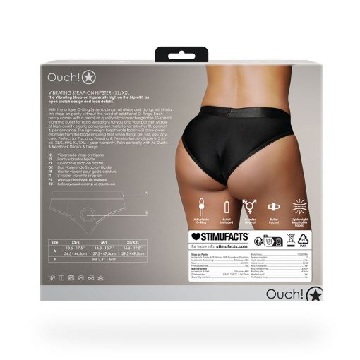 Ouch! Vibrating Strap-On Hipster Black Xl/2Xl - Image 11