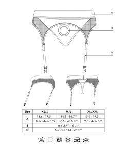 Ouch! Vibrating Strap-On Thong With Adjustable Garters Black M/L