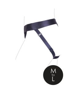 Ouch! Vibrating Strap-On Panty Harness With Open Back Black M/L