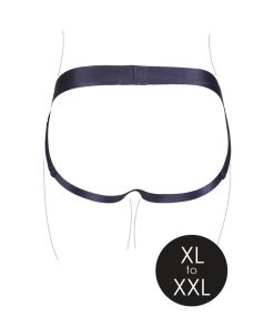 Ouch! Vibrating Strap-On Panty Harness With Open Back Black Xl/2Xl