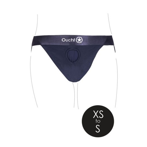 Ouch! Vibrating Strap-On Panty Harness With Open Back Black Xs/S - Image 5