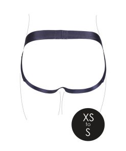 Ouch! Vibrating Strap-On Panty Harness With Open Back Black Xs/S
