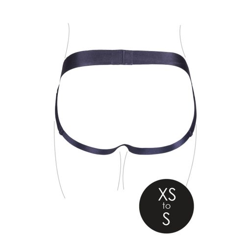 Ouch! Vibrating Strap-On Panty Harness With Open Back Black Xs/S - Image 6