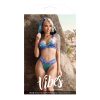 Fantasy Lingerie Vibes Plur Holographic Bralette With Removable Hood & Panty Aqua Holo M/L