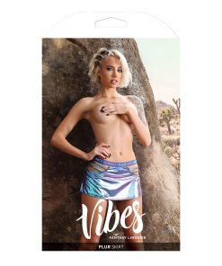 Fantasy Lingerie Vibes Plur Holographic Cut Out Skirt Separate Aqua Holo S/M