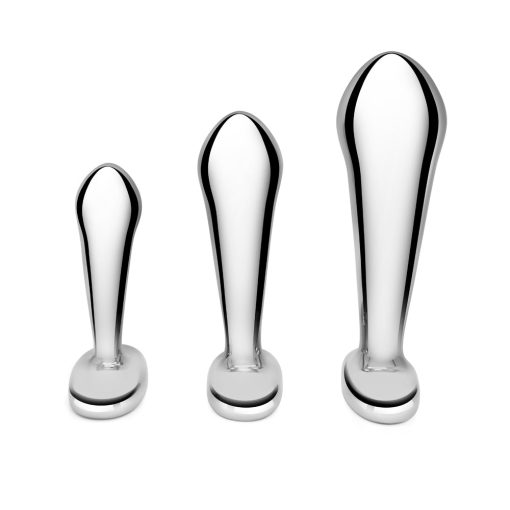 B-Vibe Stainless Steel P-Spot Plug Training Set - Image 3