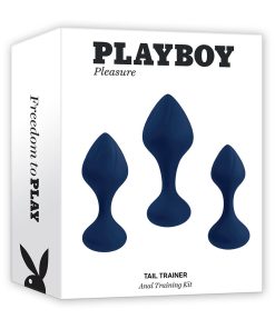 Playboy Tail Trainer 3-Piece Silicone Anal Plug Training Kit Navy