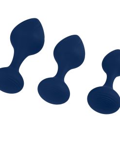 Playboy Tail Trainer 3-Piece Silicone Anal Plug Training Kit Navy